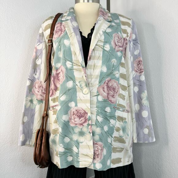 Women’s Vintage Floral Cottagecore Blazer Willow Ridge - Picture 1 of 12